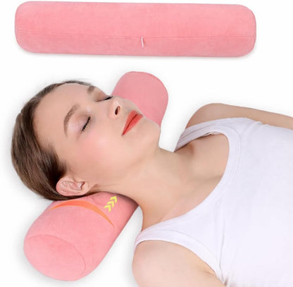 Neck Roll Pillow, Cervical Neck Pillow Bolster Pillow for Sleeping | Cotton neck roll, machine-washable cover, supports neck, legs, back & sleeping, slim bolster for bed & yoga