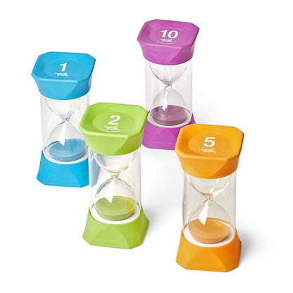 hand2mind Orange Jumbo Sand Timers, 5 Minute Sand Timer, Hourglass Sand Timer with Soft Rubber End Caps Offers Quiet Pausing, Classroom Sand Timers for Kids, Teeth Brushing and Game Timer (Set of 1)