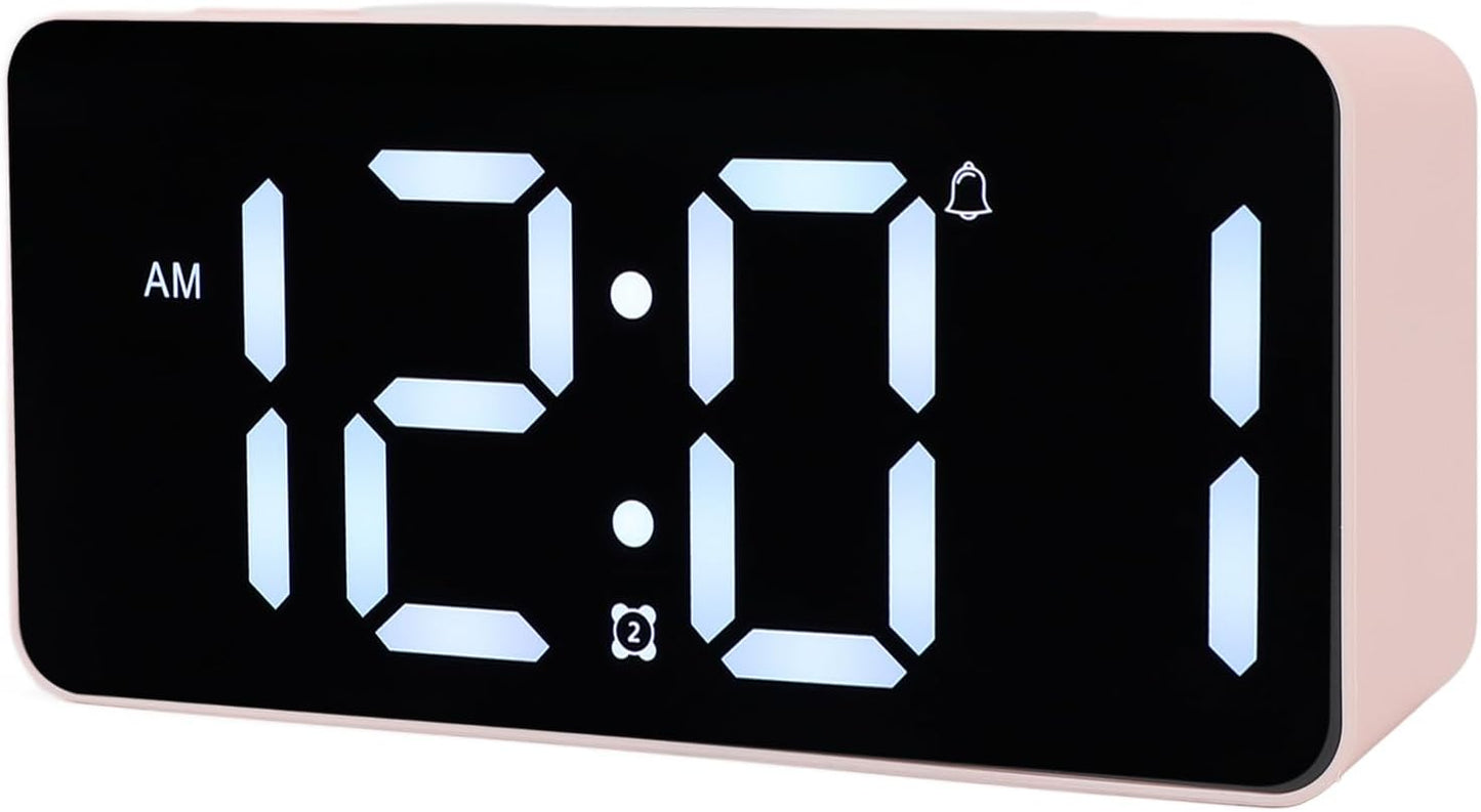 Pongnas Vibrating Alarm Clock with Bed Shaker for Sleepers LED Display 15 Color Modes Dual Alarms 5 Volume Levels 12 24 Hour Format Snooze Function