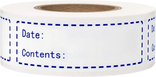 320pcs Removable Freezer Labels, 1 x 3 Inch Food Storage Stickers Food Labels, Refrigerator Freezer Paper Label, Mason Jar Labels Easy Clean Leaves No Residue, Red and Blue