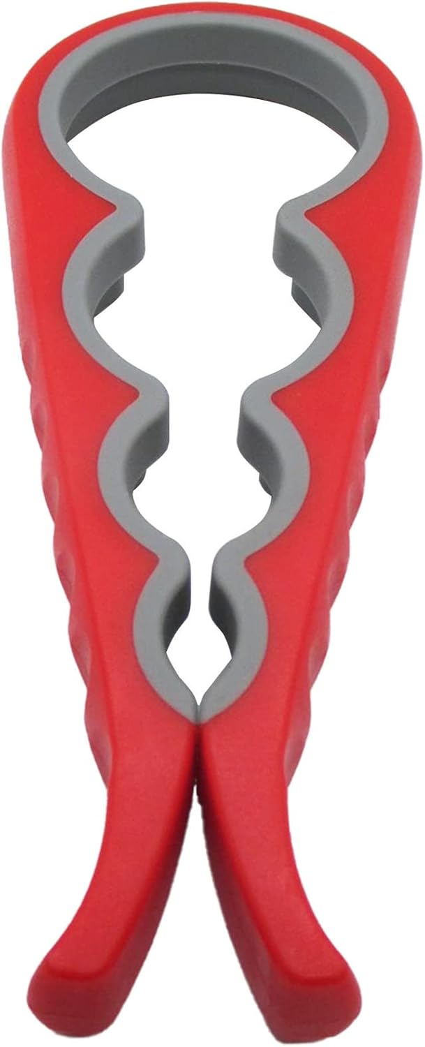 Gadgetime USA 4 in 1 Jar and Bottle Opener -(2 pack) Non-slip, Kitchen tool - Easy to Use Multifunctional for Weak Hands Seniors, or Arthritis - (Blue and Red)