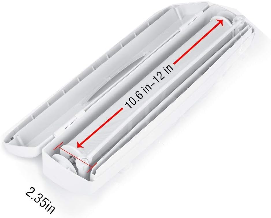Plastic Wrap Cutter, Food Freshness Dispenser Preservative Film Unwinding Cutting Foil Cling Wrap Kitchen Accessories Easy to Use Just Pull Press Cut and Wrap