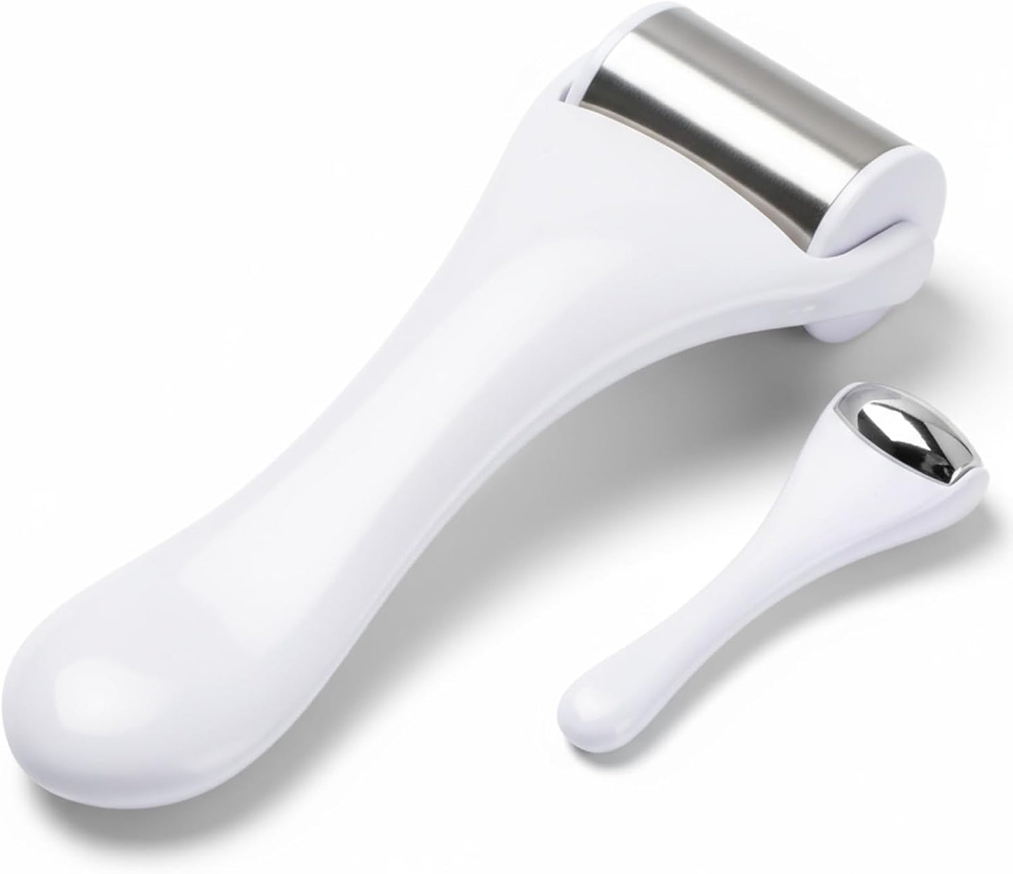 Tondiamo 2 Pcs Muscle Roller Portable Small Silicone Massager Roller Deep Tissue Muscle Massage Stick Cellulite Remover Scar Tissue Massager for Relief Face Neck Arm Back Leg(White,Silicone)