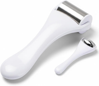 Tondiamo 2 Pcs Muscle Roller Portable Small Silicone Massager Roller Deep Tissue Muscle Massage Stick Cellulite Remover Scar Tissue Massager for Relief Face Neck Arm Back Leg(White,Silicone)