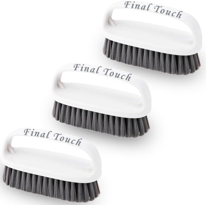 Scrub Brush, Soft-Medium Bristle Scrub Brush with Handle – All-Purpose Cleaning Brushes for Kitchen, Bathroom, Shower, Tile, Grout, Sink & Floor – Durable Household Scrubber by Final Touch (3-Pack)