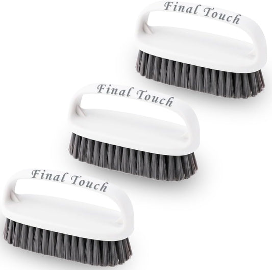 Scrub Brush, Soft-Medium Bristle Scrub Brush with Handle – All-Purpose Cleaning Brushes for Kitchen, Bathroom, Shower, Tile, Grout, Sink & Floor – Durable Household Scrubber by Final Touch (3-Pack)