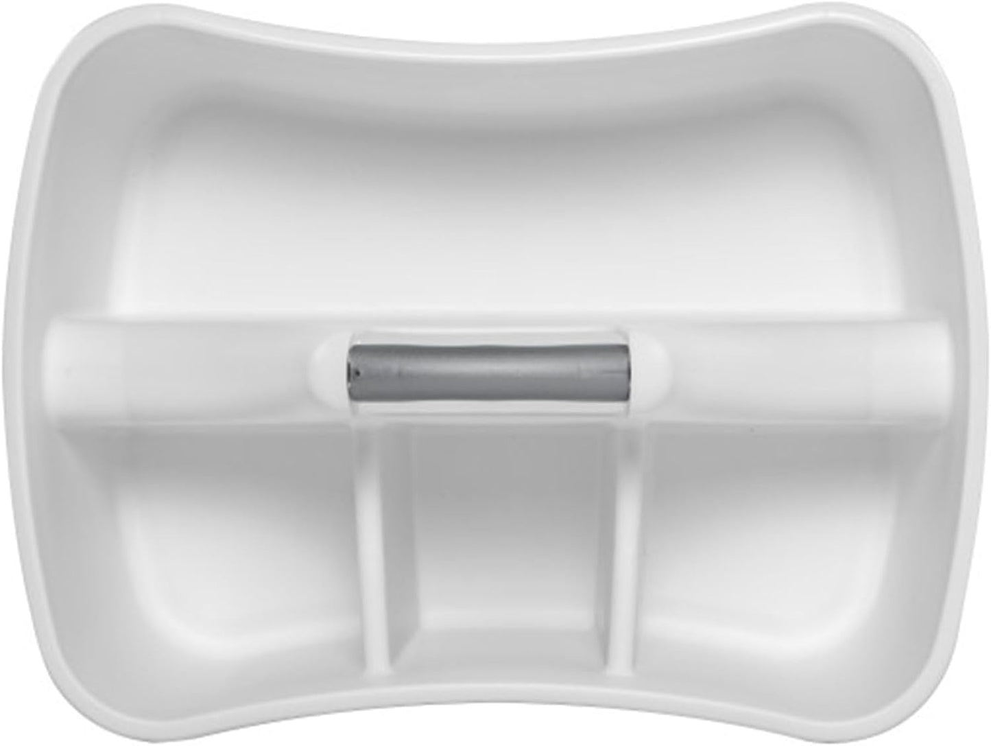 Sterilite Divided Ultra Caddy Storage Organizer for Bathroom, White, 4-Pack | Large Organization Holders and Stackable Plastic Containers for Toilet, Sink, Laundry, and Kitchen Cleaning Supplies