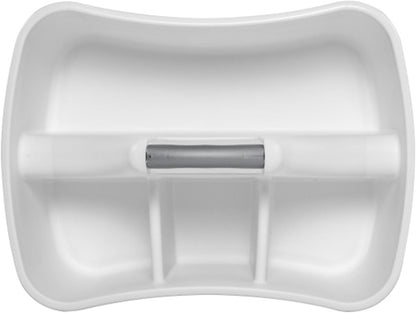 Sterilite Divided Ultra Caddy Storage Organizer for Bathroom, White, 4-Pack | Large Organization Holders and Stackable Plastic Containers for Toilet, Sink, Laundry, and Kitchen Cleaning Supplies