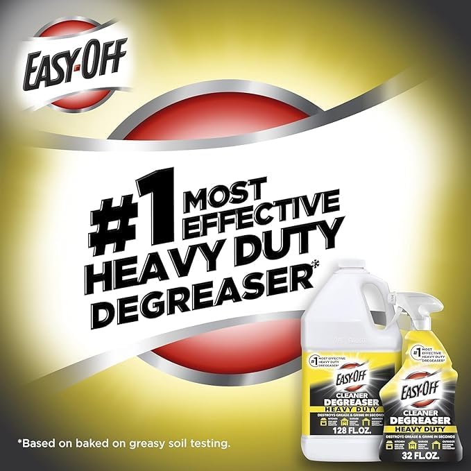 Bundle of Easy-Off Fume Free Oven Cleaner Spray, Lemon, 24oz, Removes Grease + Easy Off Heavy Duty Degreaser Cleaner Spray, 32 Ounce