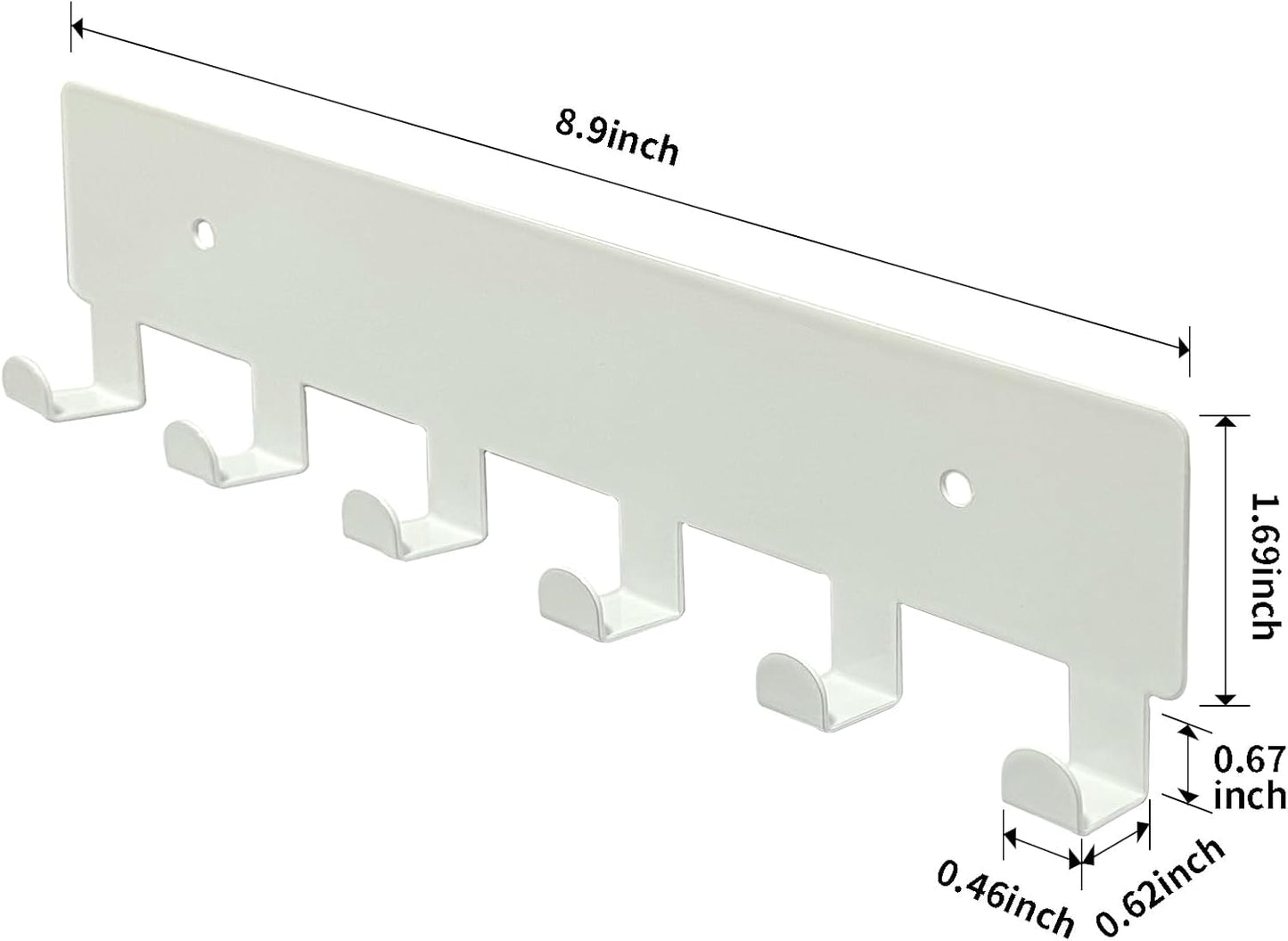 GTK Key Holder for Wall Key Hooks with Tray and 6 Hooks, Wall Mounted Key Holder for Hallway, Key Rack with Shelf for Mail Storage (Black)