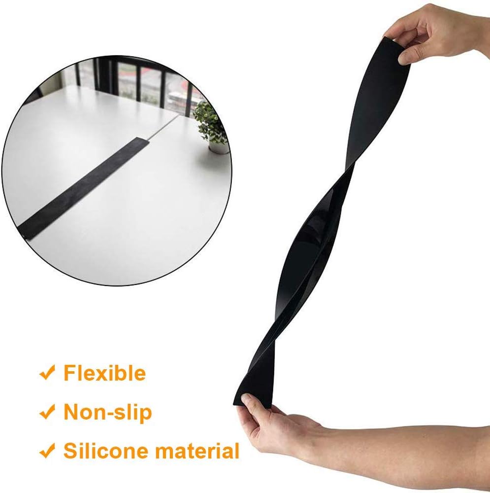 FLSEPAMB Silicone Stove Gap Covers, 2 Pack Heat Resistant Oven Gap Filler Seals Gaps with Anti-Slip Mirror Base, Stain Resistant Stove Counter Gap Cover Silicone Strips Between Stovetop and Counter