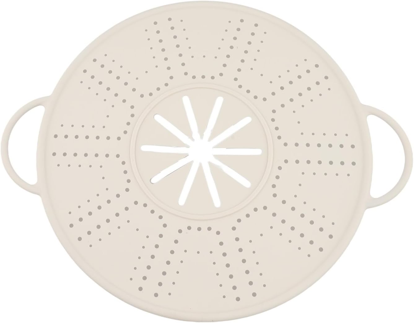 Silicone Spill Stopper Lid Heat Resistant Large Pot Cover Anti Mat with Steam Vent for Boiling Cooking Dishwasher Safe Non Kitchen Utensil Set(white)