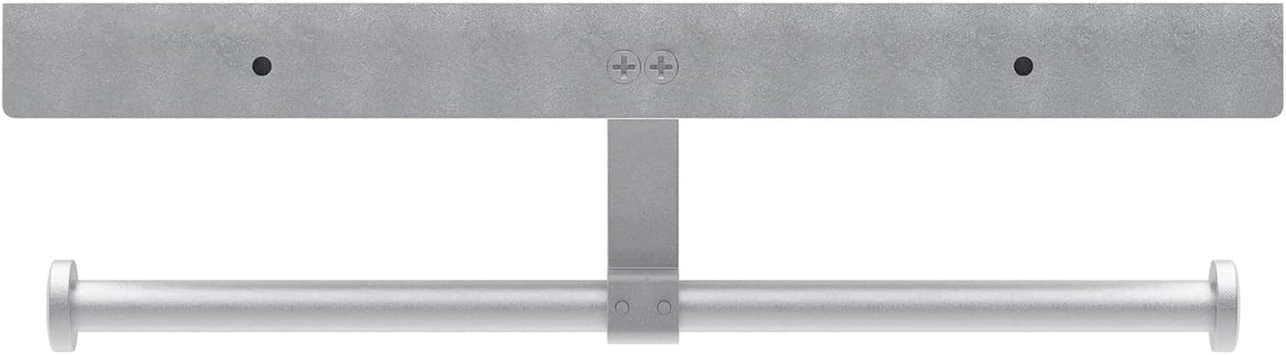 Matte Black Toilet Paper Holder with Shelf, Wall-Mounted Bathroom Organizer, Double Roll