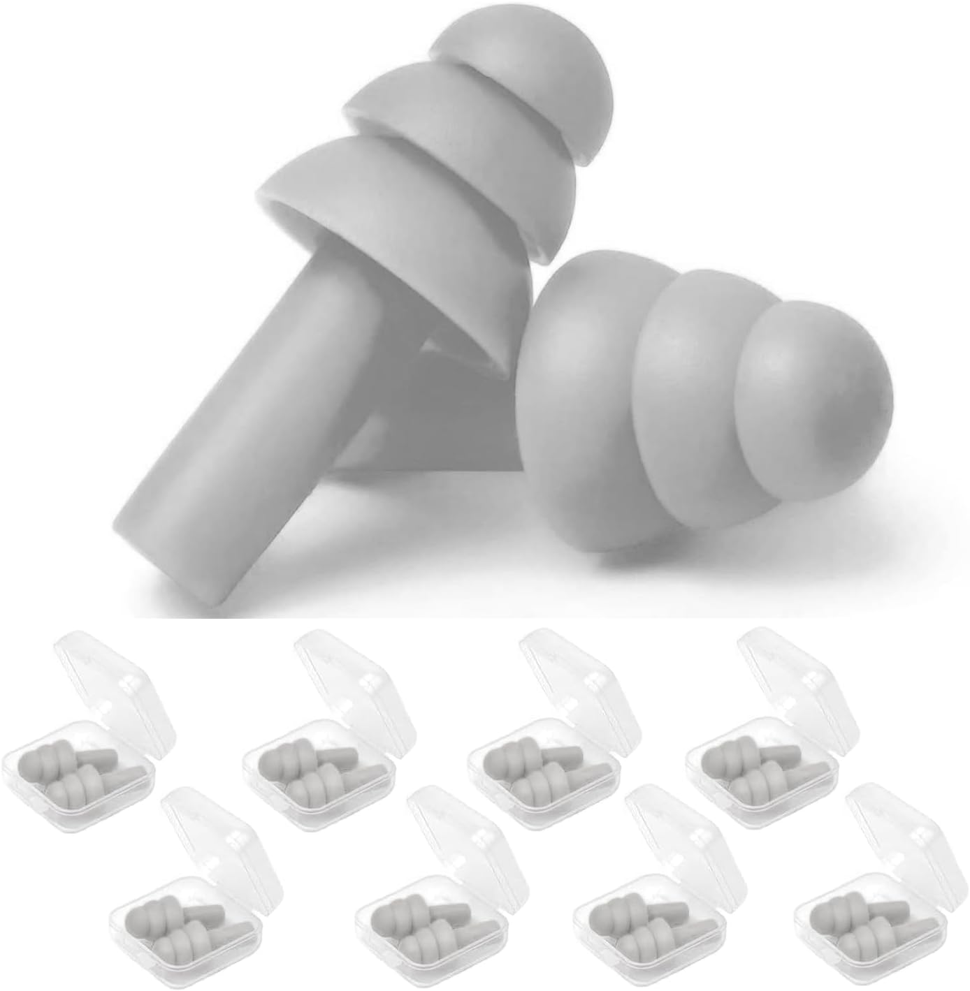 Earplugs for Sleeping Noise Cancelling, 8Pairs Reusable Ear Plugs | Super Soft Silicone, NRR 32 dB, Triple Seal Waterproof, Sleep/Swim/Concerts/Work, Washable BPA-Free, 8Colors Individual Packs