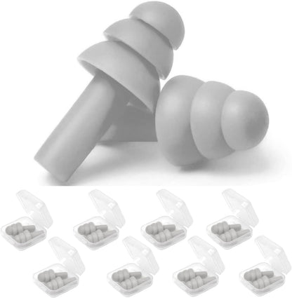 Earplugs for Sleeping Noise Cancelling, 8Pairs Reusable Ear Plugs | Super Soft Silicone, NRR 32 dB, Triple Seal Waterproof, Sleep/Swim/Concerts/Work, Washable BPA-Free, 8Colors Individual Packs
