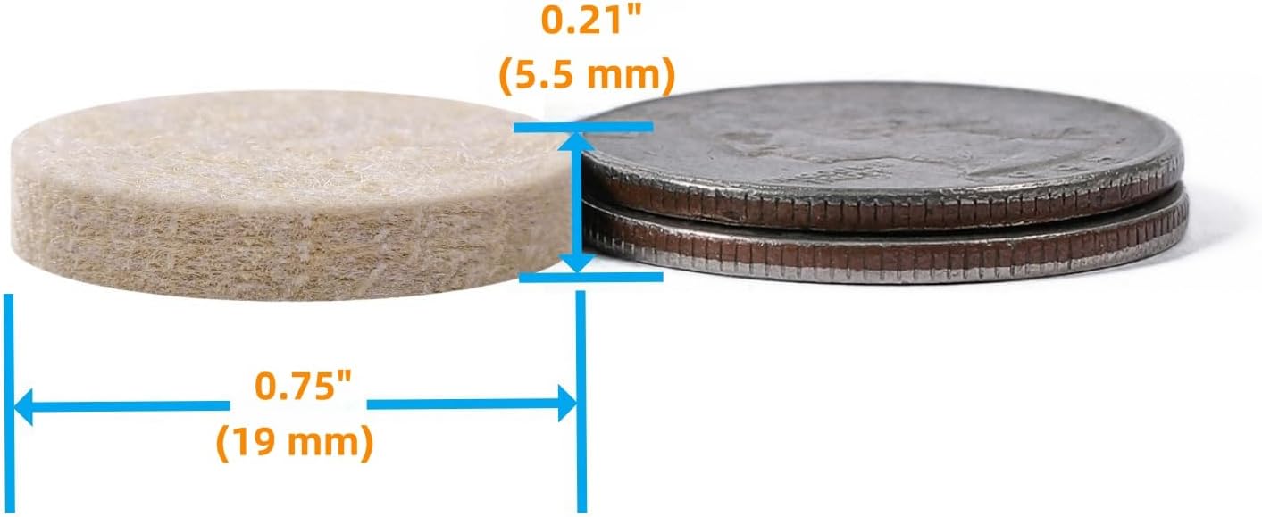 Felt Pads Small 3/8" Felt Pads for Cabinet Doors Bumpers, Cabinet Cushion Dots Felt Cabinet Door Stops, Self Adhesive Thick Bumper Pads to Protect Surfaces -Anti Scratch 234 Pcs Round Brown