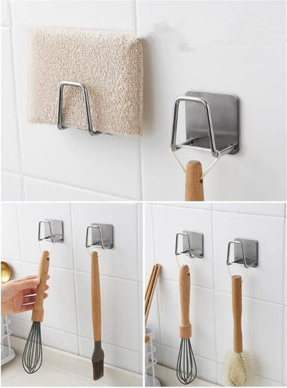 Pot Lid Holder, 2 Pairs of Wall Mount Pot Lid Organizer,304 Stainless Steel Self Adhesive Cabinet Door Pot Lid Holder Rack for Kitchen Wall Mount,Freely Adjustable Length