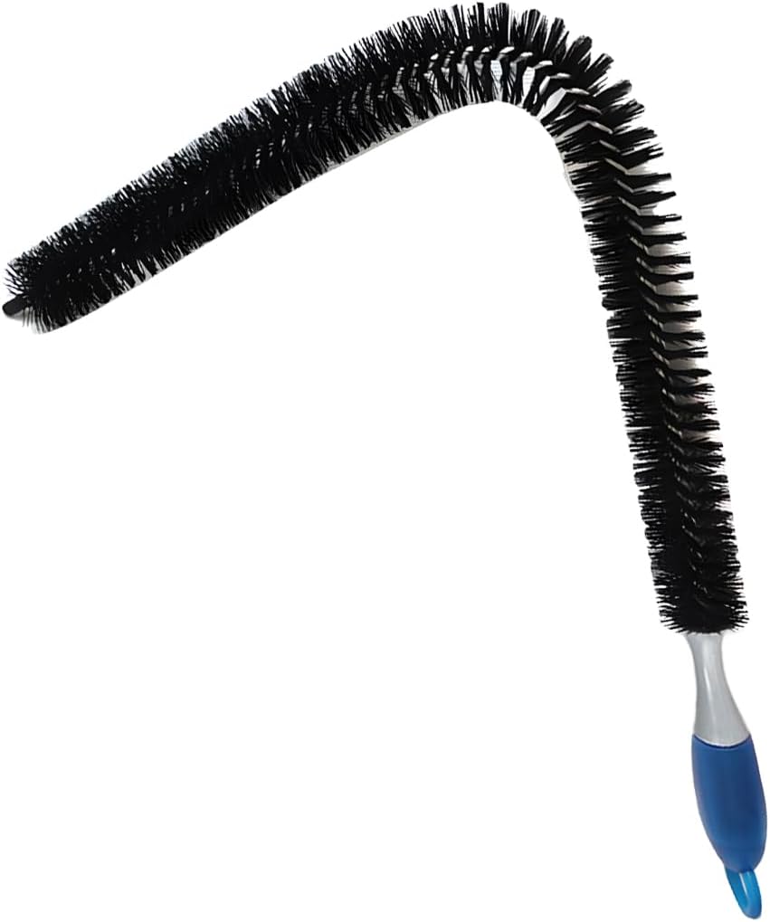 Car Engine Cleaning Brush with Long Handle, Flexible Hard Bristle Auto Detailing Brushes Kit with Hanging Hole, Bendable Car Wash Brush for Radiator Dryer Vent/Refrigerator Coil (1PC)