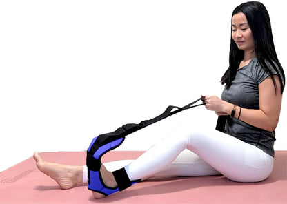 Foot and Calf Stretcher - Stretching Strap for Plantar Fasciitis, Achilles Tendonitis, Heel Spurs, Foot Drop, & Hamstring, Versatile Stretch Strap Used as Leg stretcher, Hamstring Stretcher and Foot Stretcher