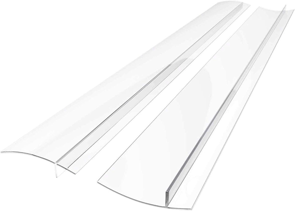 Linda’s Essentials Silicone Stove Gap Covers (2 Pack), Heat Resistant Oven Gap Filler Seals Spaces Between Stovetop and Counter, Easy to Clean Stove Side Guard (25 Inches, Clear)
