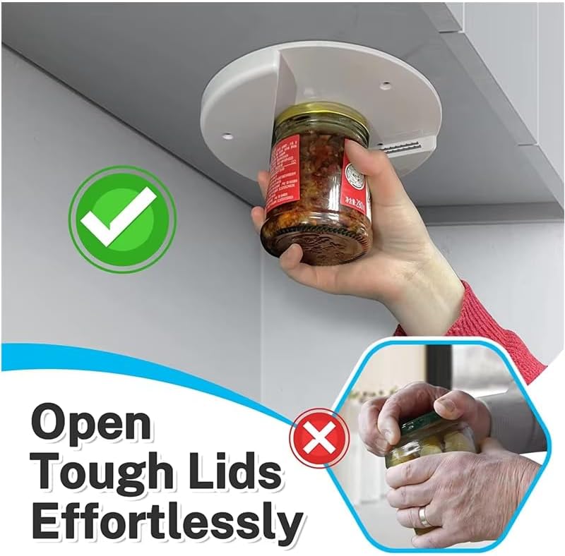 Universal Manual Can Opener, ABS Material, Kitchen Jar Lid Opener, Under Cabinet Mounting, Multifunction