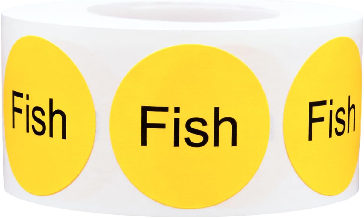 Yellow with Black Carnitas Circle Dot Adhesive Stickers, 1 Inch Round Labels, 500 Total Stickers