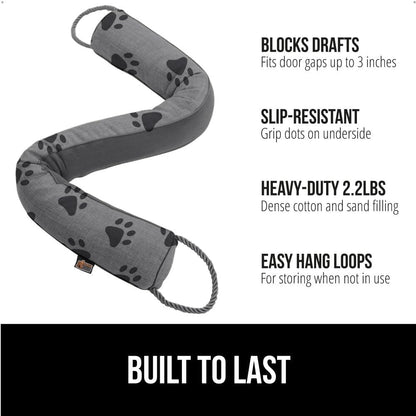 GORILLA GRIP Door Draft Stopper for Bottom of Doors, Cold Air Insulation Sweep, Weather Stripping Seal Noise, Soundproofing, Warmth Sealer, Easy Install Gap Filler, Home Essentials, 32 Inch, Gray