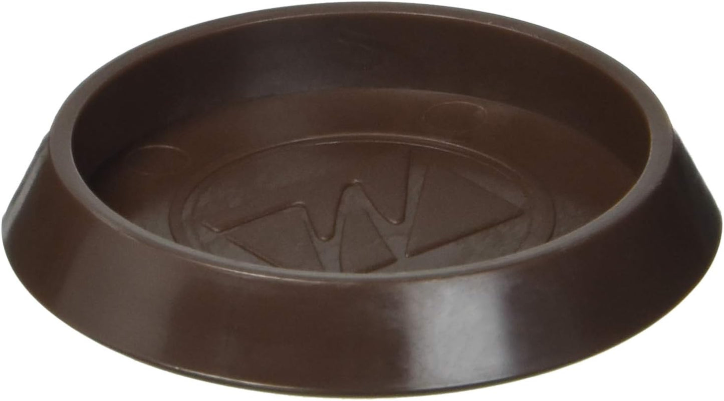 SoftTouch 1-1/4" Round Reusable Furniture Caster Cups for Couches, Chairs, Tables on Carpet or Hard Surfaces, Furniture Wheel Caster Cups with Vinyl Base, Set of 4, Brown