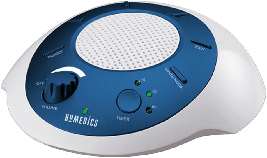 Homedics SoundSleep White Noise Sound Machine, Blue | , Small Travel Sound Machine with 6 Relaxing Nature Sounds, Portable Sound Therapy for Home, Office, Nursery, Auto-Off Timer