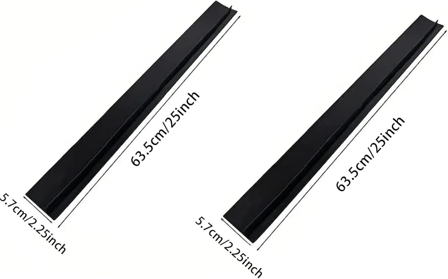 Stainless Steel Stove Gap Covers,Stove Gap Filler, Range Trim Kit, Stove Gap Guards, Heat Resistant and Easy to Clean, Easy retractable Length 13.8" to 27.5", Width 0.79",Black(2PCS)