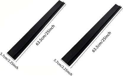 Stainless Steel Stove Gap Covers,Stove Gap Filler, Range Trim Kit, Stove Gap Guards, Heat Resistant and Easy to Clean, Easy retractable Length 13.8" to 27.5", Width 0.79",Black(2PCS)