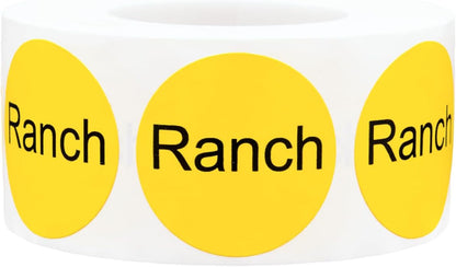 Yellow with Black Carnitas Circle Dot Adhesive Stickers, 1 Inch Round Labels, 500 Total Stickers