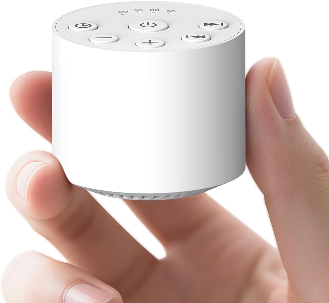Color Noise Sleep White Noise Portable Sound Machines with 30 Soothing Sounds 32 Levels Volume Compact 4 Timer Options Auto-Off and Memory Function for Travel Home Everyone