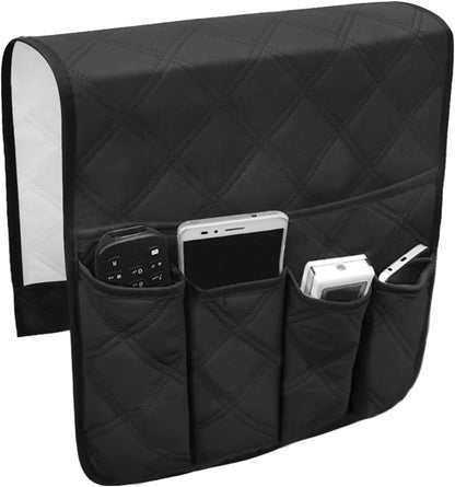 Couch Sofa Armrest Organiser Arm Chair Caddy Bedside Storage Pocket with 8 Pockets TV Remote Holder Bed Storage Pocket Bag for Cellphone Tablet Notepad Book Magazines DVD Glasses
