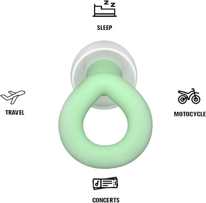 Silicone Ear Plugs for Noise Reduction, Reusable Ear Plugs for Sleeping Noise Cancelling, Concerts, Motorcycle, Travel & Hearing Protection NRR 33dB - 8 Ear Tips in XS/S/M/L, Black