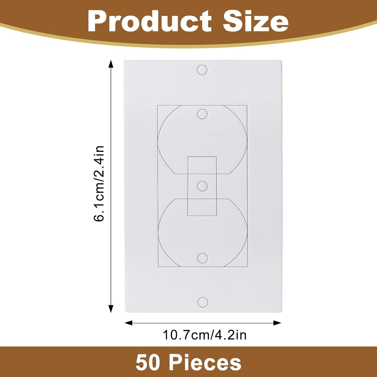Outlet Insulators Draft Sealers - 4 Sizes EVA Foam Socket Insulation Gaskets | Universal Electric Switch Wall Plate Covers for Energy Saving, Draft Blocking (White, Single 20 Pack)