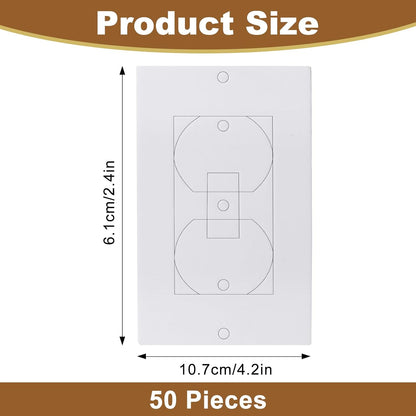 Outlet Insulators Draft Sealers - 4 Sizes EVA Foam Socket Insulation Gaskets | Universal Electric Switch Wall Plate Covers for Energy Saving, Draft Blocking (White, Single 20 Pack)