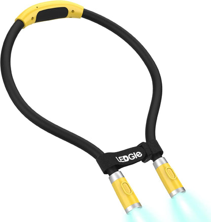 LEDGLE LED Neck Reading Light, Book Light for Reading in Bed, 3 Color Temperatures 6 Adjustable Brightness 1600K 3500K 6000K Flexible Neck Lights for Knitting Reading Crocheting Repairing (Black)