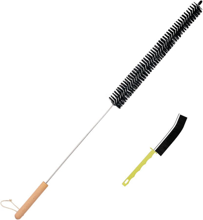 Dryer Vent Cleaner Kit, Refrigerator Coil Brush & Crevice Cleaning Brush | 30 Inch Long Dryer Lint Brush, Washing Machine Cleaning Tools for Household Cleaning, Dryer Trap & Filter
