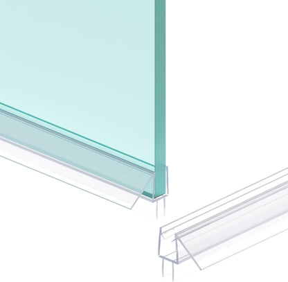 Shower Door Bottom Seal Strip, 2PCS Seal Strip, Ultra Clear PVC, 36" Length, Fits 6mm Thick Glass, Prevents Leaks, Easy Installation, No Adhesive Required (Ultra Clear, 36in for 1/4"(6mm) Door)