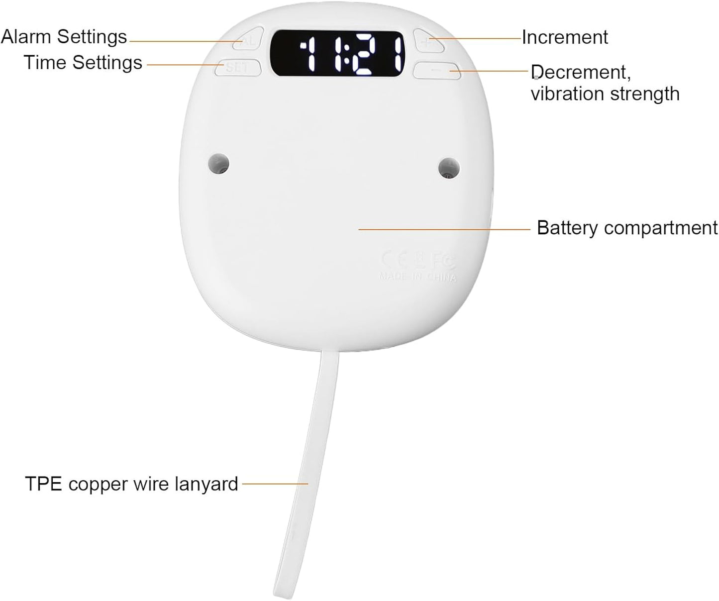 Vibrating Alarm Clock with Bed Shaker, Rechargeable Digital Alarm Clock with Dual Alarms & Flashing LED Lights Reminder, 3 Level Vibration Bed Shaker Alarm Clock for Heavy Sleepers