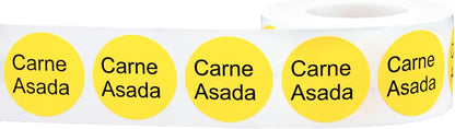 Yellow with Black Carnitas Circle Dot Adhesive Stickers, 1 Inch Round Labels, 500 Total Stickers