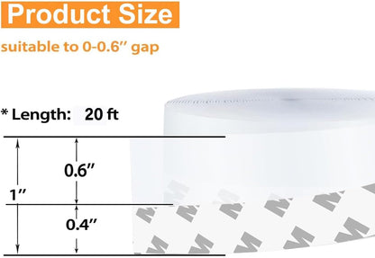 36 Ft Weather Stripping Door Seal Strip Tape,Silicone Door Draft Stopper,Self Adhesive Shower Door Bottom Seal and Door Insulation Strip for Door Frame Windows and Glass Gaps (Transparent, 35mm)
