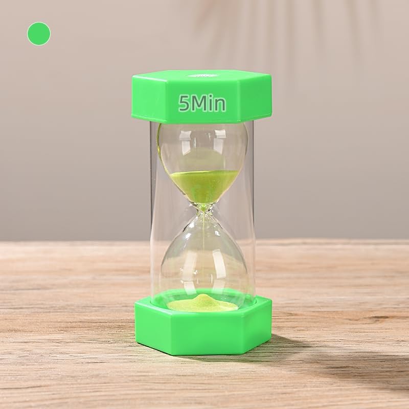 Colorful Sand Timers, Hourglass Sand Timers 5 Min Sandglass Timer with Protective Cover for Toothbrush Timer Games Classroom Home Office Cooking(Blue+5Min)