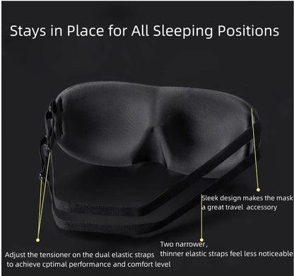 ALASKA BEAR Sleep Mask 2 Straps, Mulberry Silk, Twin Thin Elastic Bands Stay Put All Night, Smooth Eye Mask Two Adjustable Head Strings and Nose Baffle