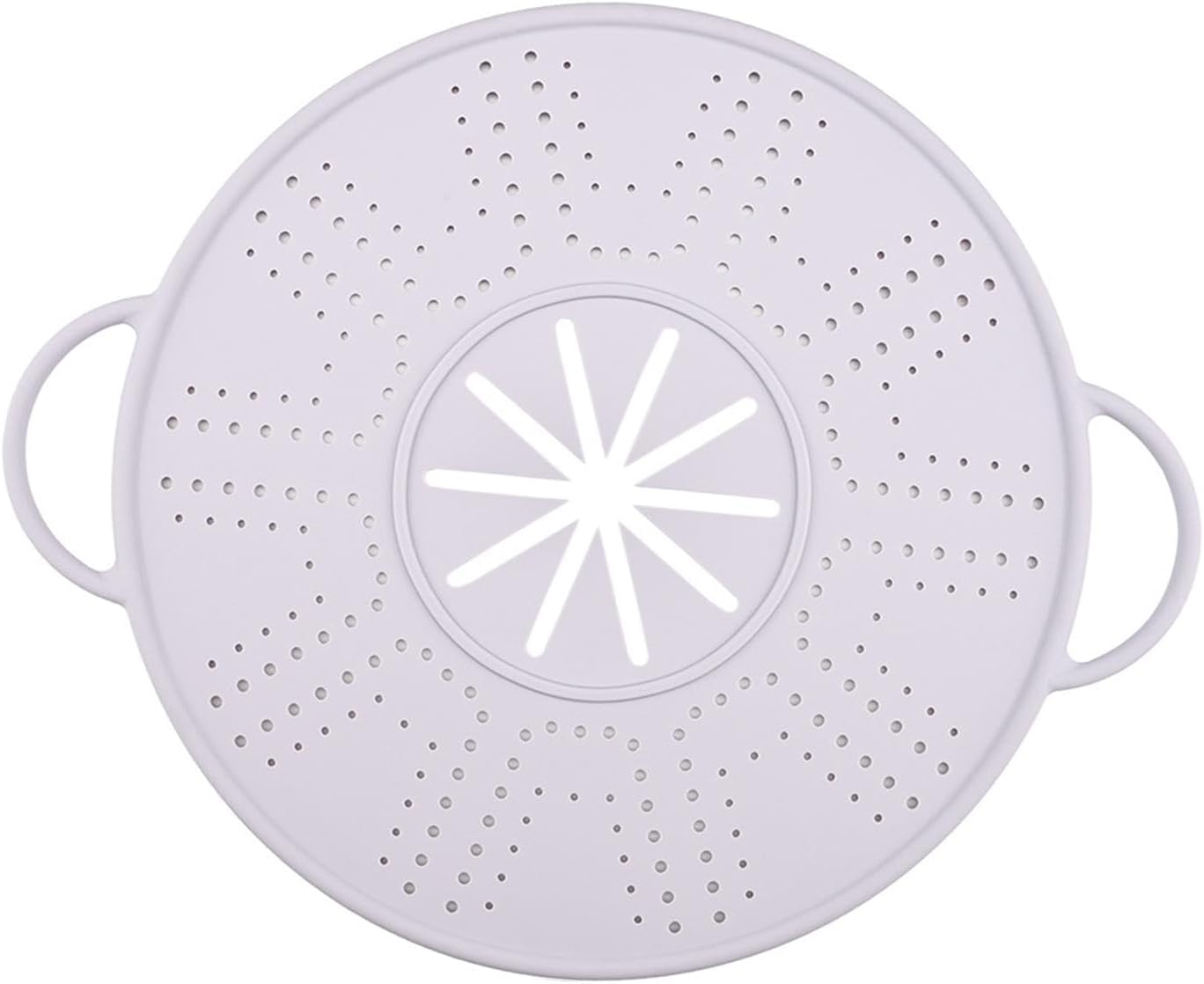 Silicone Spill Stopper Lid Silicone Splatter Screen Multi Use Round Oil Guard Mat Anti Overflow Cover for Cooking Pot, Purple