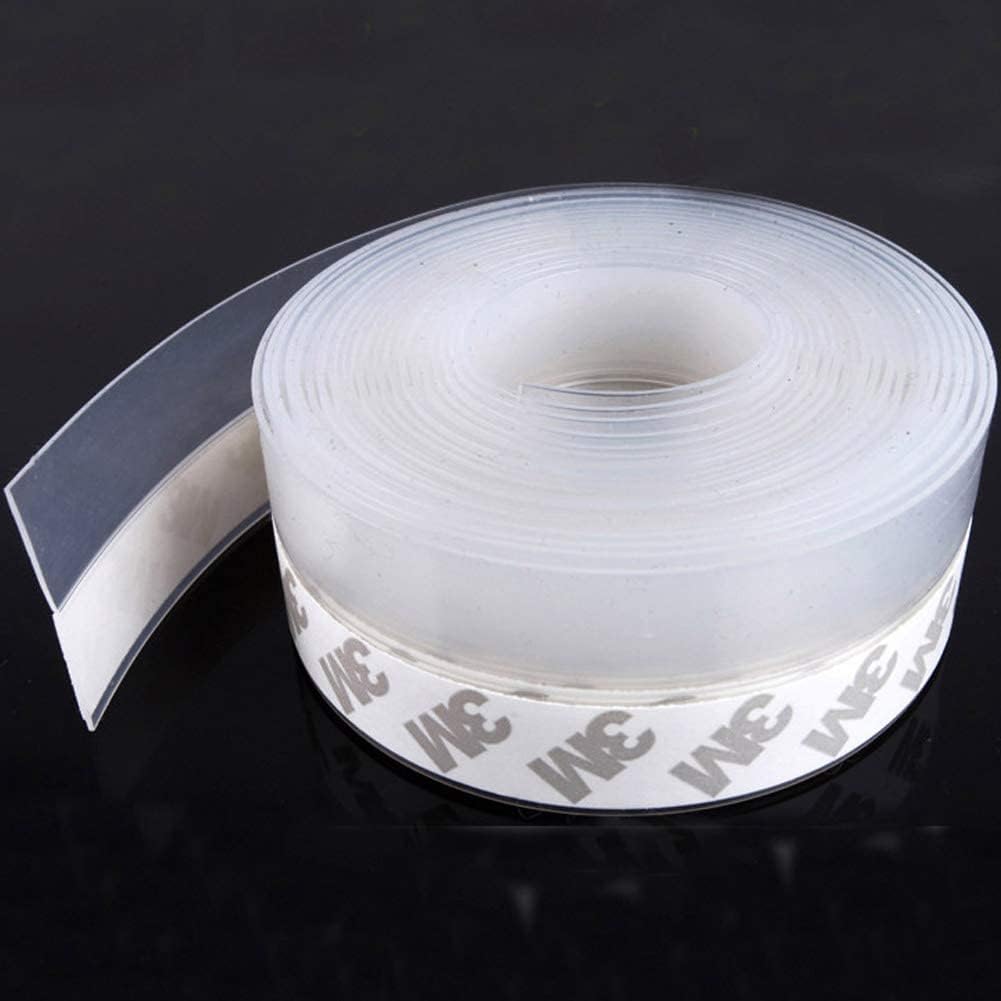 TAROSE Weather Stripping Door Seal, 33 Feet Long Transparent (Width 25mm) | Shower Door Seal Strip, Adhesive Silicone Tape, Door Draft Stopper, Blocks Drafts and Noise, for Doors & Windows