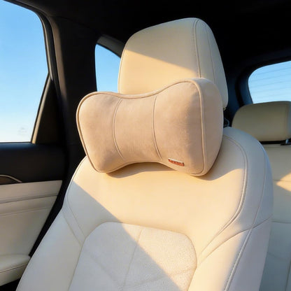 Car Neck Support Pillow Recliner Headrest Pillow for Neck Pain Relief Tan