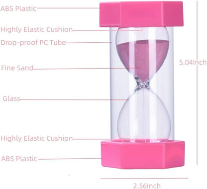 Colorful Sand Timers, Hourglass Sand Timers 5 Min Sandglass Timer with Protective Cover for Toothbrush Timer Games Classroom Home Office Cooking(Blue+5Min)