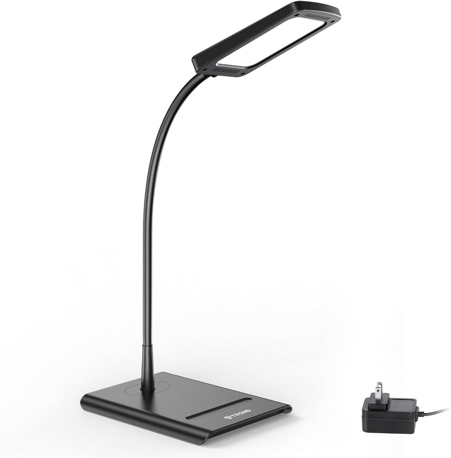 TROND Desk Lamp, Dimmable Eye-Caring Table Lamp, Memory Function, Black | 3 Color Modes 7 Brightness Levels, Flexible Gooseneck, Touch Control, Desk Light for Home Office Dorm Room Essentials
